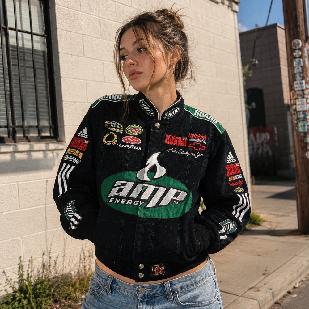 Dale Earnhardt Jr AMP Energy Racing Jacket NASCAR Youth XL Fits Women's XS S